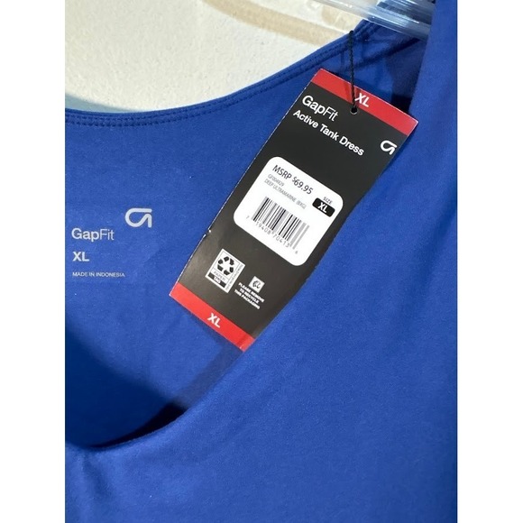 GapFit‎ Blue Active Tank Dress Size XL V-Neck Sleeveless Casual Athleisure NWT - Picture 4 of 9